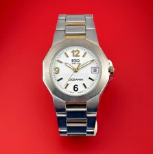 ESQ BY MOVADO OCEANIA SWISS WHITE WITH DATE DAIL TWO-TONE BRACELET MENS WATCH