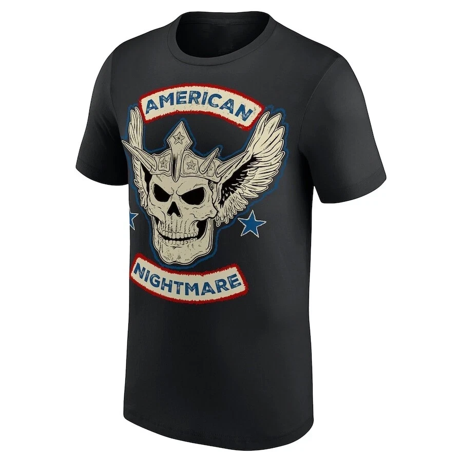 Wrestling Entertainment CODY RHODES CROWNED SKULL BIKER CUT T-SHIRT BLACK ALL SIZES