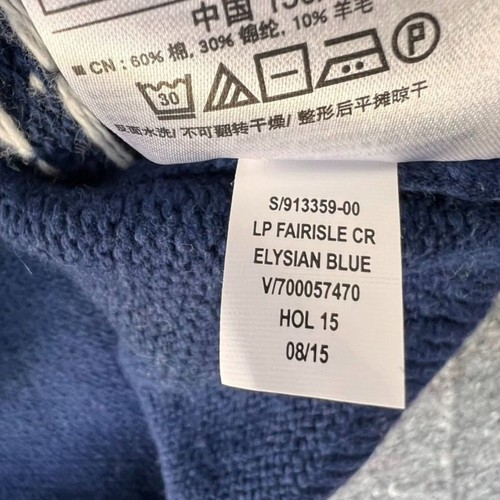 GAP Sweater Unisex Kids XL Wool Blend Fairisle Elysian Blue Multicolor Holiday - Picture 4 of 7