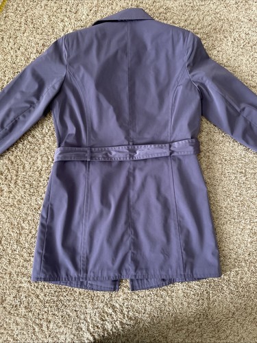 Women's London Fog Rain Resistant Trench Rain Coat Sz Medium Belted Purple - Picture 12 of 14