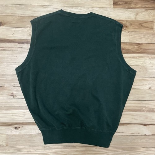 POLO GOLF RALPH LAUREN Pullover Vest 100% Cotton Dark Green size LARGE - Picture 2 of 5