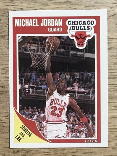 1989-90 Fleer #21 Michael Jordan Scoring Average Leader Chicago Bulls NBA HOF