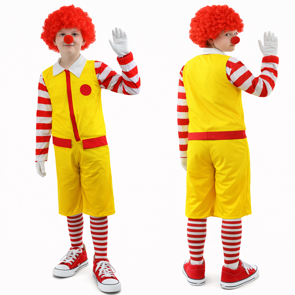 Childs Ronald The Clown Fast Food Halloween Circus Fancy Dress Costume