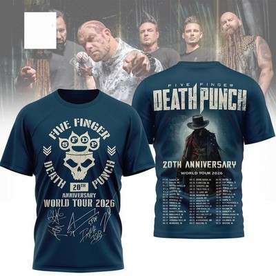 20th anniversary Five Fingers Death Punch 3D Unisex Shirt S-5XL CC211