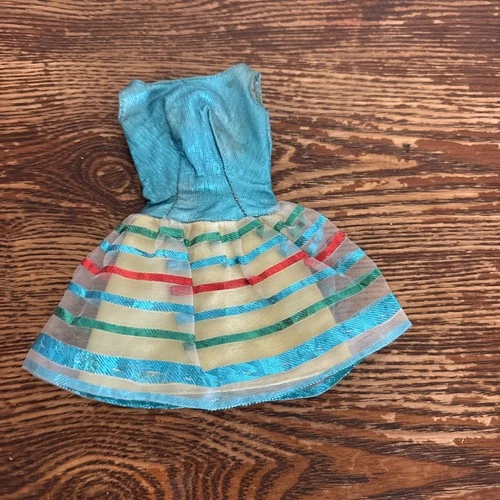 Vintage 1960's Original Mattel BARBIE Doll Twinkle Togs Dress #1854 blue green