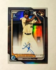 Braylon Payne RC AUTO 2024 Bowman Chrome REFRACTOR 152/499 1st Prospect K6
