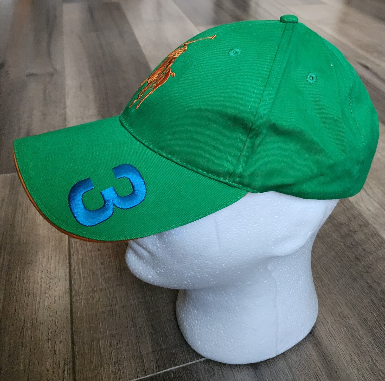 NUOVO Polo Ralph Lauren Fragrances Big Pony Strap cappello posteriore verde #3