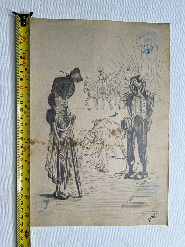 Salvador Dali Zeichnung auf Papier (Handmade) signiert und gestempelt Mischte... - Bild 4 von 4