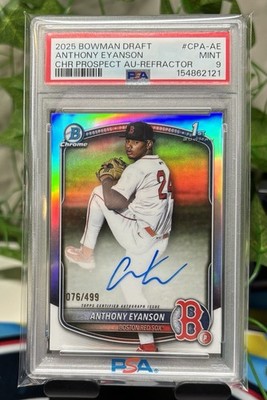 2025 Bowman Draft Anthony Eyanson Refractor Auto #/499 Chrome 1st PSA 9 #CPA-AE