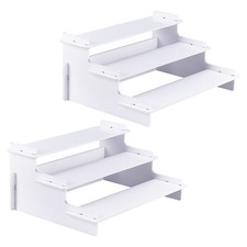 2sets 3-Layer Acrylic Display Stands Detachable Stands Multistep-shaped White
