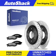 Front Drilled Slotted Brake Rotors Ceramic Pads for 2005-2007 Nissan TITAN