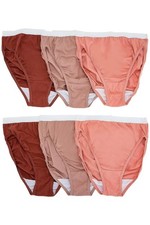 Breezies 6-pack Set Original Cotton Hi-Cut Panties Tonal