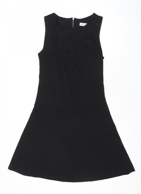Stefano Bronzoni Damen Kleid schwarz A-Linie ärmellos Knie S