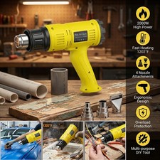2000W Heat Gun Electric Hot Air Gun Stepless temperature adjustment w/ 4 Nozzles