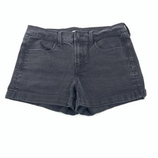 Old Navy Mid Rise Jean Boyfriend Shorts Size 8 Womens Black Wash Denim Casual