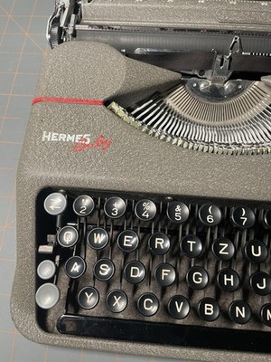 Hermes Baby Typewriter in Case 1940's Switzerland Vintage Portable