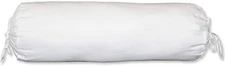 Neck Roll Pillow Cover ONLY -100% Cotton Removable White Cover with Draw Stri...