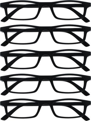 Ted Reading Glasses 2 Pack Narrow Matt Lightweight Frame Black Spring Hinges