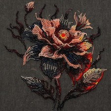 Bead Embroidery Kit "Flower of the night" Beaded Stitching Beadwork