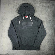 Puma dark grey spell out hoodie womens size L UK 12/14 