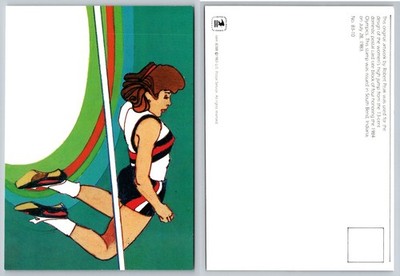 1983 Robert Peak Women's High Jump Postcard 1984 Olympics USPS Art