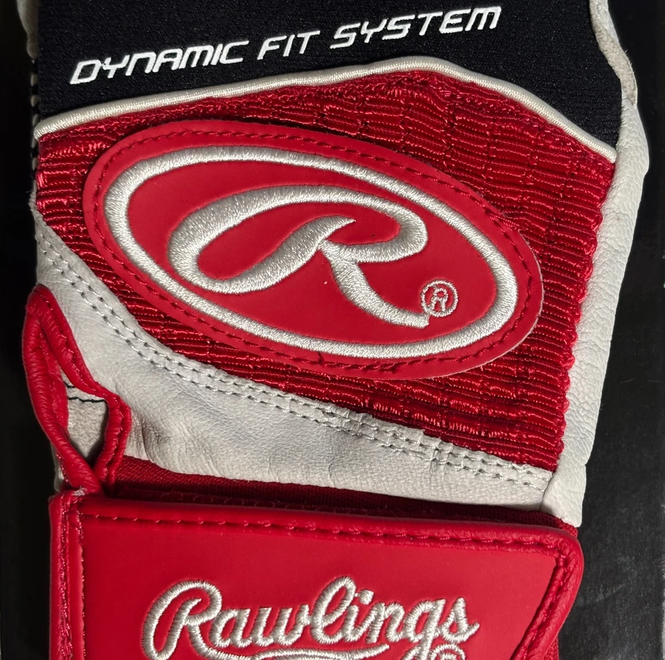 RAWLINGS WORKHORSE BATTING GLOVE PAIR MODEL WH950BG ADULT SMALL RED - Image 3 of 4