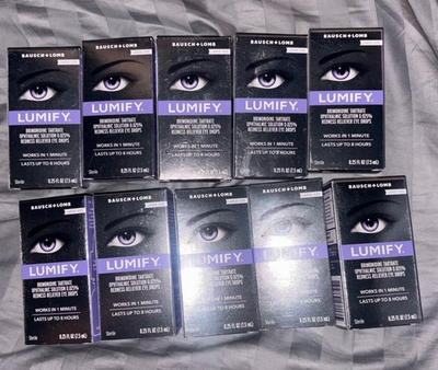 #ad Bausch Lomb x 10 LUMIFY LG BOX Redness Reducer Eye Drops 0.25 fl oz exp 12 27 $119.99