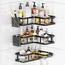 3 Pack Corner Shower Caddy Organizer, Rustproof Corner Shower Shelves, No