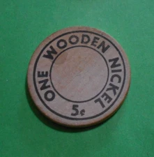 Apple River Centennial wooden nickel Illinois USA 1868 1968 souvenir coin