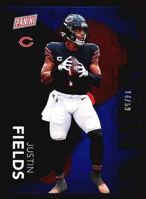 2023 Panini The National Justin Fields Blue RC Rookie /50 Chicago Bears