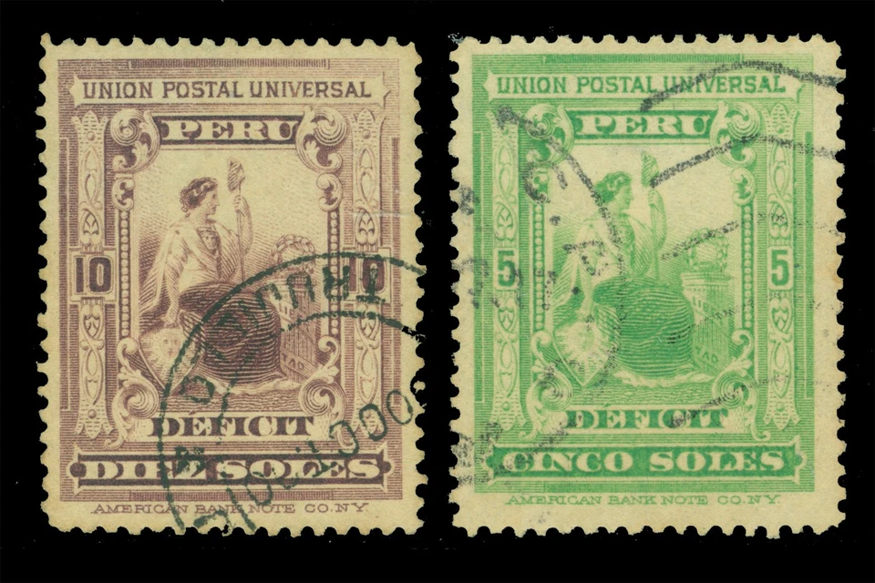 ПЕРУ 1899 ПОЧТОВЫЕ РАСХОДЫ ИЗ-ЗА СВОБОДЫ полный комплект Скотт # J34-J35 б/у VF - РЕДКАЯ - Изображение 2 из 4