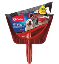 O-Cedar PowerCorner Pet Pro Broom with Step-On Dustpan Angled Bristles 1-Pack