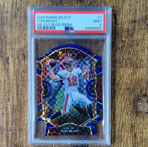 2020 Panini Select Concourse Tom Brady #1 Blue Prizm Die-Cut PSA 9 Buccaneers