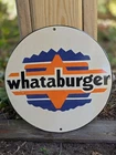 RARE VINTAGE WHATABURGER PORCELAIN SIGN