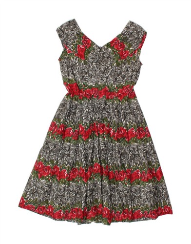 VINTAGE Womens Sleeveless Maxi Dress UK 16 Large Multicoloured Floral CR33 - Picture 2 of 3