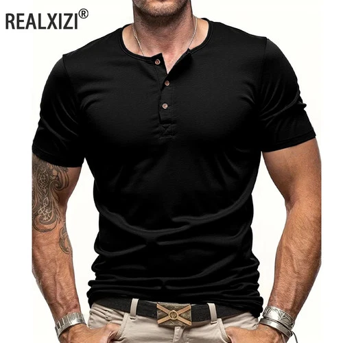 Camisa De Manga Corta Moda Lujo Camiseta Elegante Cuello V Para Hombres - product listing photo