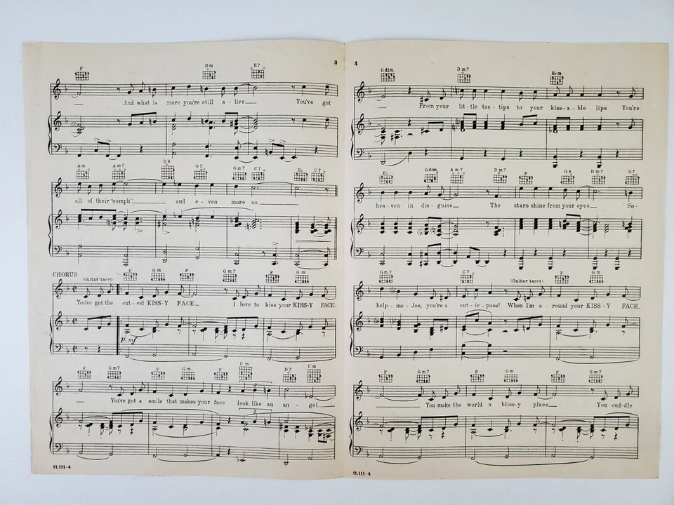 Kissy Face First Edition Drake Oakland 1940 Vtg Piano Guitar Ukulele Sheet Music - Image 2 of 3