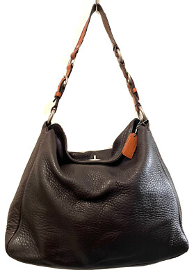 VINTAGE COACH CHELSEA SHOULDER HOBO BAG BROWN PEBBLE LEATHER