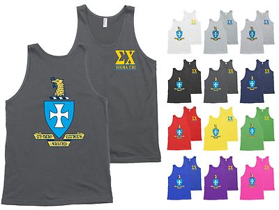 Sigma Chi Fraternity Coat of Arms Bella + Canvas Tank Top Sig Chi Shirt - NEW