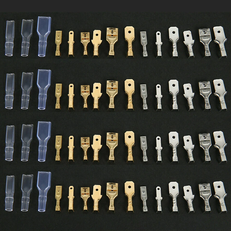 200-tlg 2,8 4,8 6,3mm Flachstecker Flachsteckhülsen Spade Kabelschuh unisoliert - Bild 2 von 4