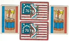 LOT 4 Vintage Single Swap Playing Cards Patrotic 1776 - 1976 Centennial Drum