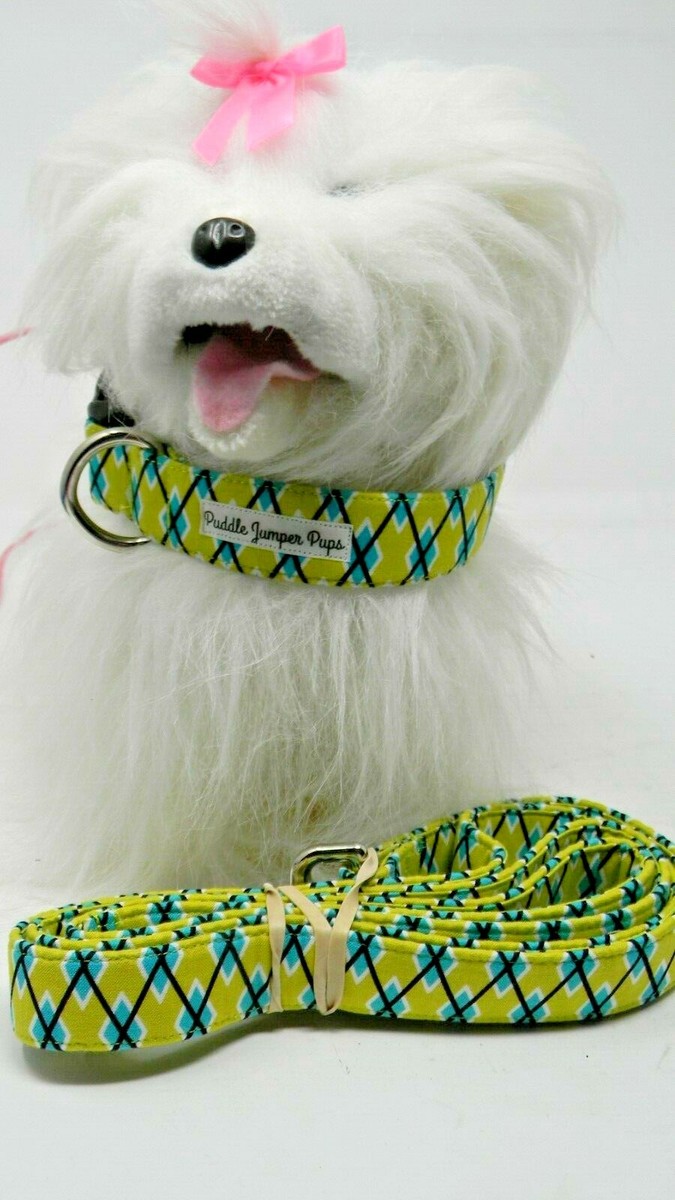 Puddle Jumper Pups Dog Collar AND Leash. 4 1/2 ft Leash