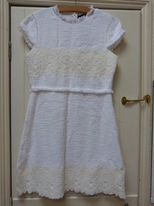 BNWT Zara white boucle dress with cream 