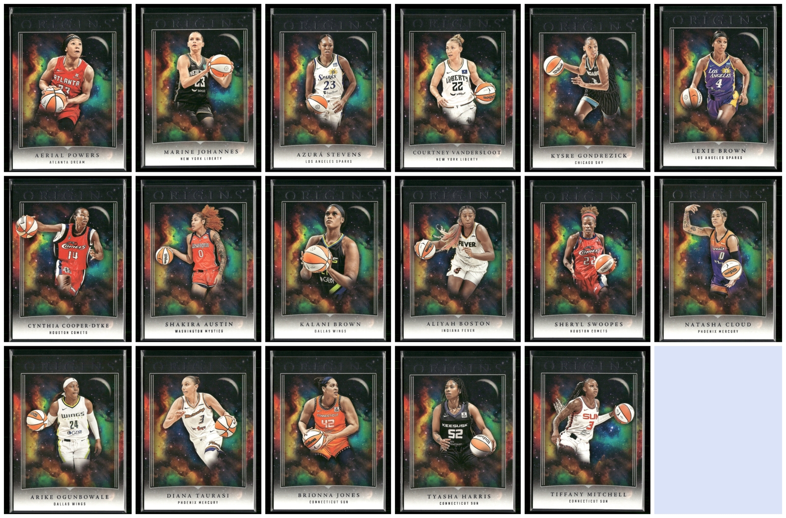Kalani Brown Lexie Brown Sheryl Swoopes Taurasi 17 Lots 2024 Panini WNBA Origins