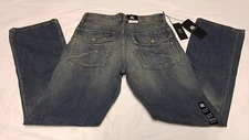 ROCK REPUBLIC BACK FLAP POCKET EMBELLISHED DISTRESSED DENIM JEANS MENS 30 W 30 L