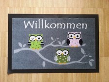 Waschbare Fußmatte Eulen Schmutzfangmatte  NEU 40 x 60 cm OWL Eule Design