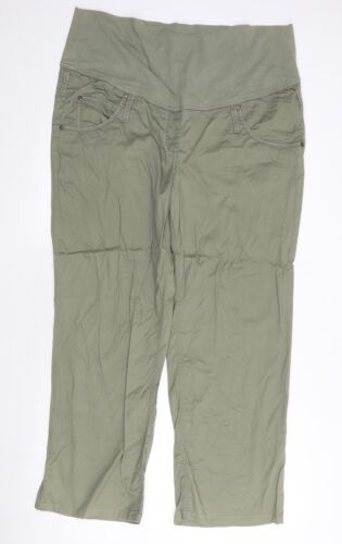TCM Womens Green Cotton Trousers Size 14 Regular - Picture 1 of 10