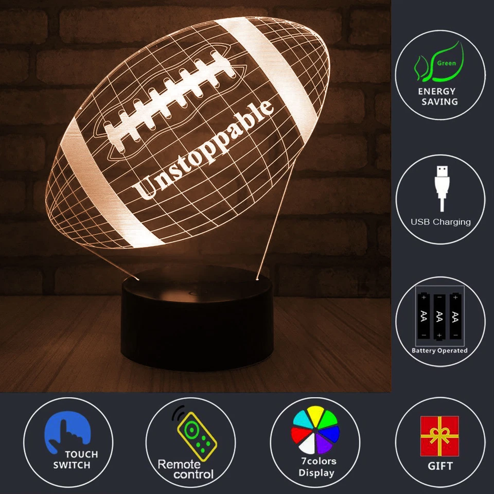 Ilusión 3D Remoto 7 Colores Cambio Noche Soporte Luz Perfecto Regalos Juguetes para Niños Foto 2 de 3