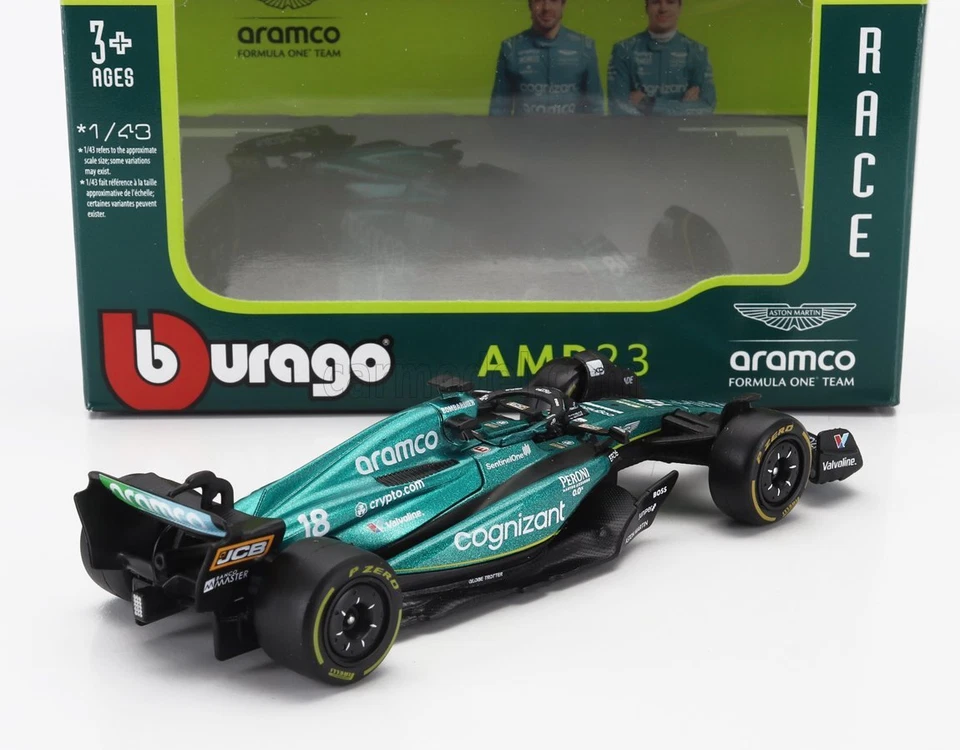MODELLINO AUTO STATICO BURAGO ASTON MARTIN F1 AMR23 2023 LANCE STROLL SCALA 1/43 - Immagine 2 di 4
