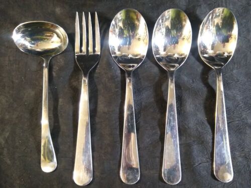 Set of 5 IKEA DRAGON STAINLESS SERVING UTENSILS~Serving Spoons Gravy Ladle Fork